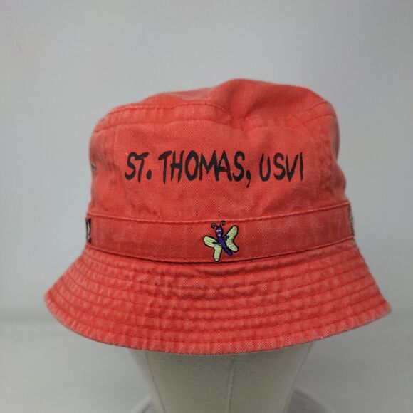 St. Thomas USVI Bucket Hat Red 55 (XL) Embroidered Lightweight Royal Headwear - Picture 2 of 8